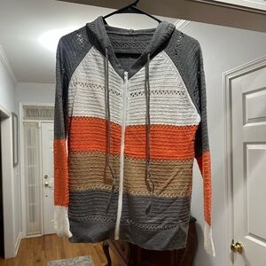 Striped Hooded Cardigan🩶🩶 Size Small! Best Offer Accepted!